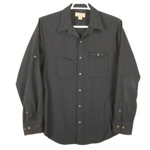 VTG Filson Garment Mens XL Black 100% Virgin Wool Button Down Utility Shirt